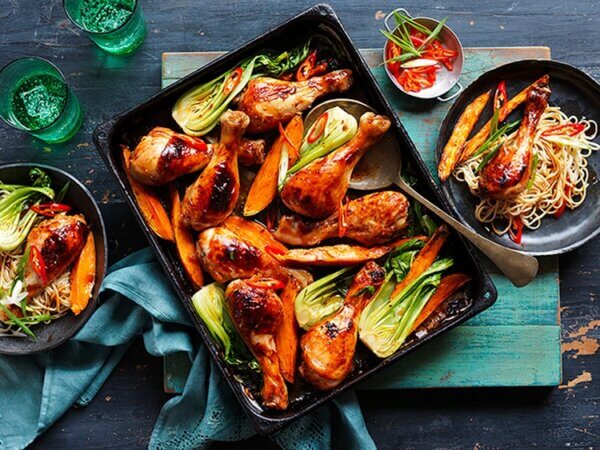 Teriyaki-Chicken-Drumstick-and-Vegetable-Tray-Bake